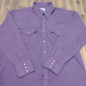 Men's ELY Cattlemen Purple Western Shirt large 16.5